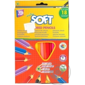 Олівці кольорові Extra Soft 18 кольорів арт.CF15144 купить, цены на МегаМаркет - фото 1