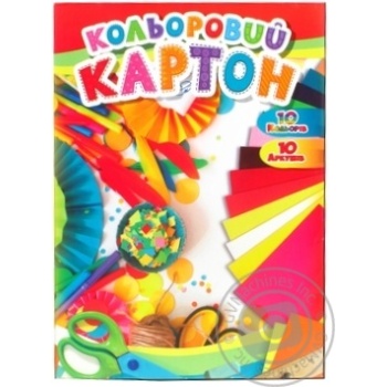 Картон кольоровий АРКУШ, А5, 10арк/10кол 1CC104 х25 купити, ціни на МегаМаркет - фото 1