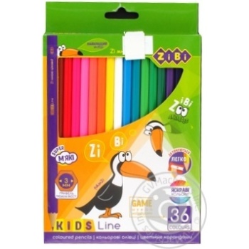 Кольорові олівці, 36 кольорів, KIDS LINE х5 купити, ціни на МегаМаркет - фото 1