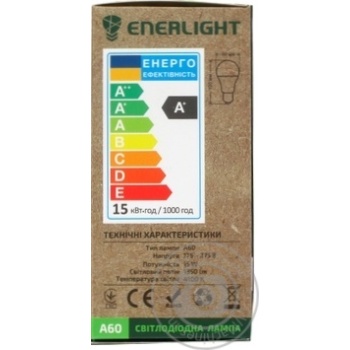 Лампа світлодіодна ENERLIGHT А60 15Вт 4100K E27 купить, цены на МегаМаркет - фото 2