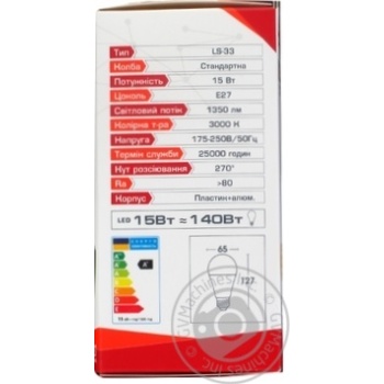 Лампа EL св/діод. A65 15W PA LS-33 Elegant Е27 3000 A-LS-1438 х1 купити, ціни на МегаМаркет - фото 2
