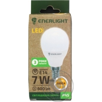 Лампа Enerlight LED 7W 3000K P45 купить, цены на МегаМаркет - фото 1