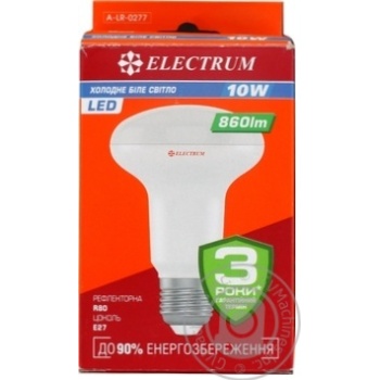 Лампа Electrum LED 10W E27 А-LR-0277 x12 купить, цены на МегаМаркет - фото 1