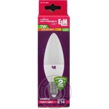 Лампа ELM Led свічка  7W PA10 E14 3000 18-0160 купити, ціни на МегаМаркет - фото 1