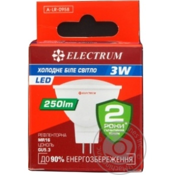 Лампа Electrum LED 3W GU5.3 А-LR-0958 x12 купити, ціни на МегаМаркет - фото 1