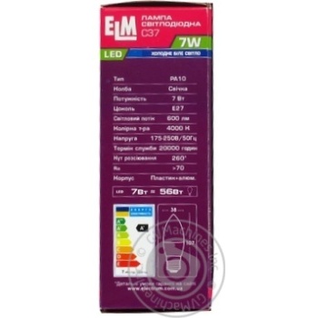 Лампа ELM Led свічка 7W PA10 E27 4000 18-0049 х10 купити, ціни на МегаМаркет - фото 2
