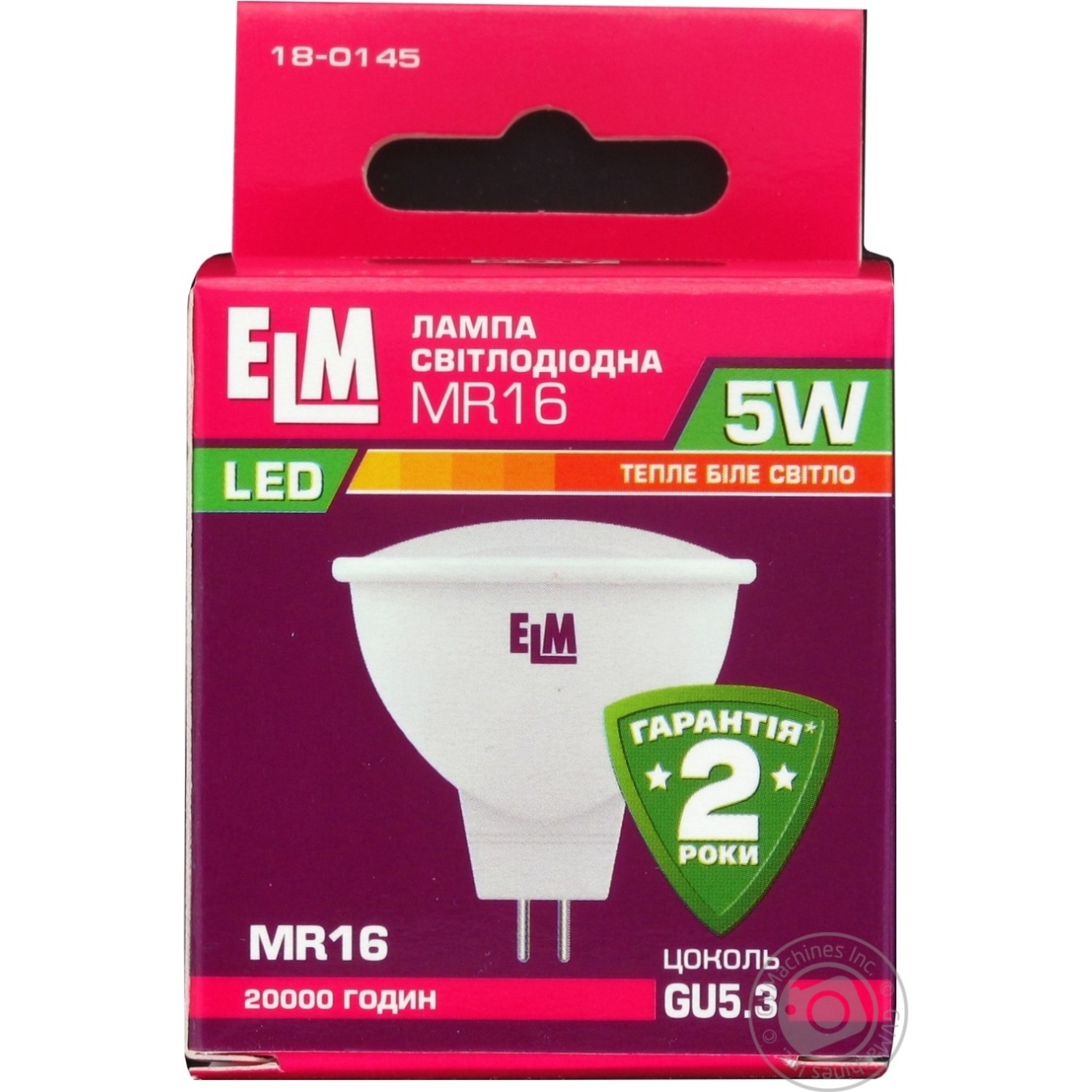 

Лампа ELM Led MR16 5W PA10 GU5.3 3000 18-0145
