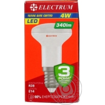 Лампа Electrum світлодіодна E14 4W R39 купить, цены на МегаМаркет - фото 1