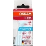 Лампа Osram LED LS CLP40 5W/840 230V FR E14 v o  світлодіодна x6