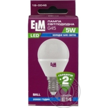 Лампа ELM 5W E14 світлодіодна 18-0046 х10 купить, цены на МегаМаркет - фото 1
