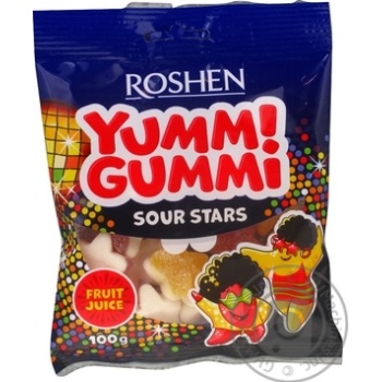 Roshen Yummi Gummi Sour Stars jelly candy 100g - buy, prices for MegaMarket - photo 1