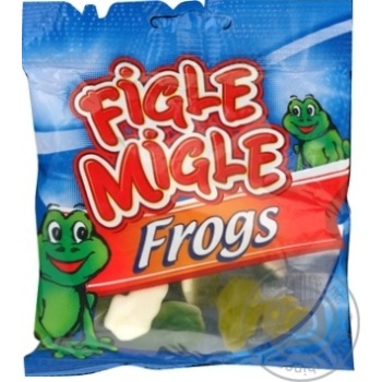 Цукерки жувальні Figle Migle Жабки 80г х12 купить, цены на МегаМаркет - фото 1