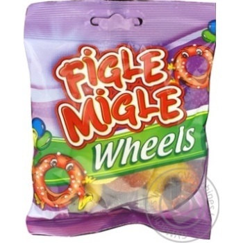 Цукерки жувальні Figle Migle Колечка 80г х12 купить, цены на МегаМаркет - фото 1