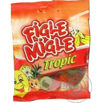 Цукерки жувальні Figle Migle Тропік 80г х12 купить, цены на МегаМаркет - фото 1