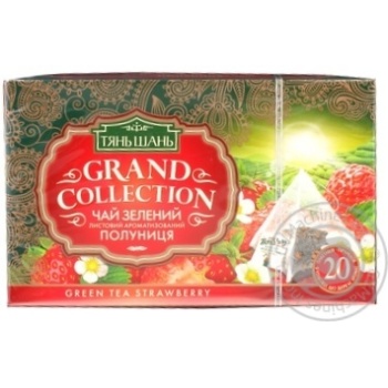 Tea Tian shan strawberries with cream green packed 20pcs 40g - buy, prices for MegaMarket - photo 1
