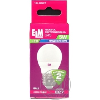 Лампа ELM Led сфера 5W PA10 E27 4000 D45 18-0087 х10 купить, цены на МегаМаркет - фото 1