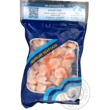 Seafood Line Boiled Frozen Peeled with Tail Shrimps 31/40 1kg - buy, prices for NOVUS - photo 1