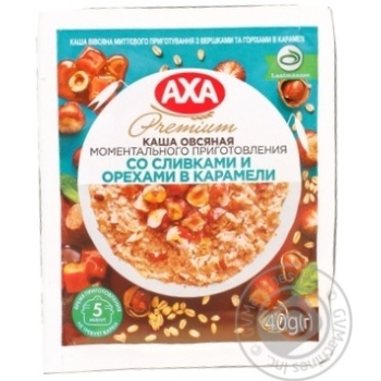 Каша овсяная Axa Premium моментального приготовления со сливками и орехами в карамели 40г купить, цены на МегаМаркет - фото 1