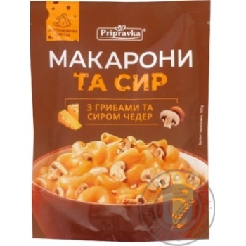 Макароны и сыр Pripravka с грибами и сыром чеддер 150г купить, цены на МегаМаркет - фото 1