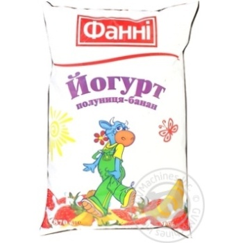 Йогурт Фанні Полуниця-Банан питний 1% 870г купити, ціни на МегаМаркет - фото 1