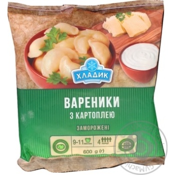 Vareniki Hladyk with potatol frozen 600g - buy, prices for MegaMarket - photo 1