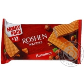 Вафли Roshen Wafers с ореховой начинкой 216г купить, цены на МегаМаркет - фото 1