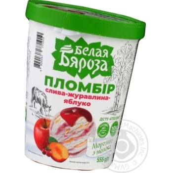 Морозиво Белая Бяроза Пломбір Слива-Журавл.-Яблуко ст.555г х4 купить, цены на МегаМаркет - фото 1