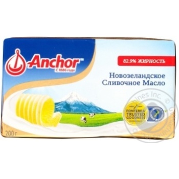 Масло Аnchor солодковершкове несолоне 82,9% 200г купити, ціни на МегаМаркет - фото 1