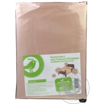 Комплект постельного белья Auchan из микрофибры бежевый 220х240см Комплект постельного белья Auchan из микрофибры бежевый 220х240см - купить, цены на - фото 1