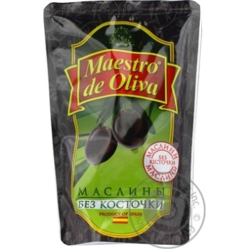 olive Maestro de oliva black pitted 170g - buy, prices for MegaMarket - photo 1