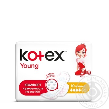 Прокладки Kotex Янг Нормал сіточка 10шт купити, ціни на МегаМаркет - фото 1