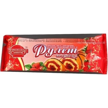 Roll Domashne sviato biscuit strawberries with cream 200g Ukraine - buy, prices for NOVUS - photo 2