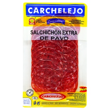 Ковбаса Carchelejo Сальчічон Екстра з м'яса індички 80г - купити, ціни на Auchan - фото 1