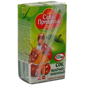 Reconstituted clarified sterilized sugar-free juice Sady Pridonia apples and cherry for 5+ months babies tetra pak 125ml Russia - buy, prices for - photo 2