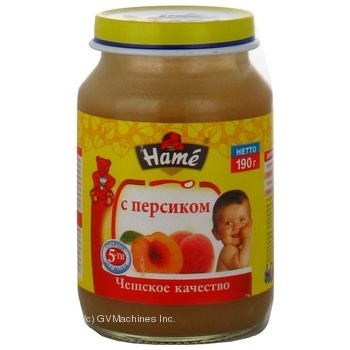 Puree Hame with peach for 5+ months babies glass jar 190g Czech Republic - buy, prices for MegaMarket - photo 2
