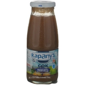 Homogenized juice with pulp and sugar Karapuz apple and plum for 3+ months babies glass jar 200ml Ukraine - buy, prices for MegaMarket - photo 1
