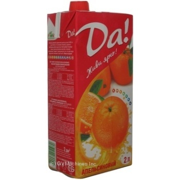 Pasteurized unclarified enriched juice-containing drink Da! orange tetra pak 2000ml Ukraine - buy, prices for NOVUS - photo 3