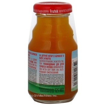 Pasteurized gluten-free nectar with pulp Frutek apricots and apples for children from 5+ months enriched with vitamin C glass bottle 125ml Slovenia - buy, prices for - photo 5