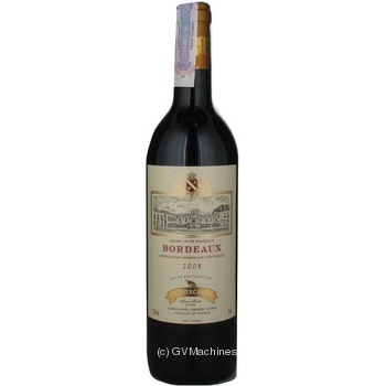 Wine merlot Chantecaille red dry 12% 2008year 750ml glass bottle Bordeaux France - buy, prices for MegaMarket - photo 1