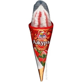 Ice-cream Azhur Ajur strawberries with cream 140g Ukraine - buy, prices for NOVUS - photo 2