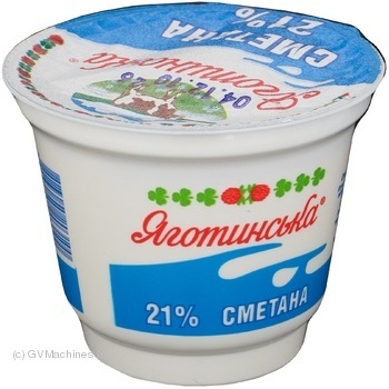 Sour cream Yagotynska 21% 230g plastic cup Ukraine - buy, prices for - photo 1