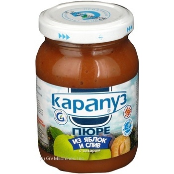 Пюре Карапуз Яблоко-Слива с сахаром для детей с 2 месяцев стеклянная банка 200г Украина купить, цены на МегаМаркет - фото 2