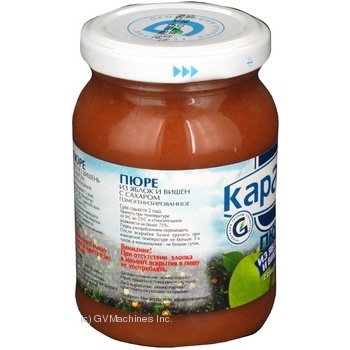 Fruit puree Karapuz apples and cherries with sugar for 2+ month babies 200g - buy, prices for MegaMarket - photo 3