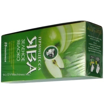 Green pekoe tea Princess Java Green Apple with apple pieces 25х1.5g teabags Ukraine - buy, prices for - photo 12