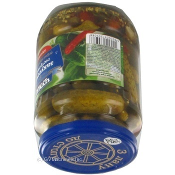 Vegetables cucumber Chumak canned 680ml glass jar Ukraine - buy, prices for NOVUS - photo 2