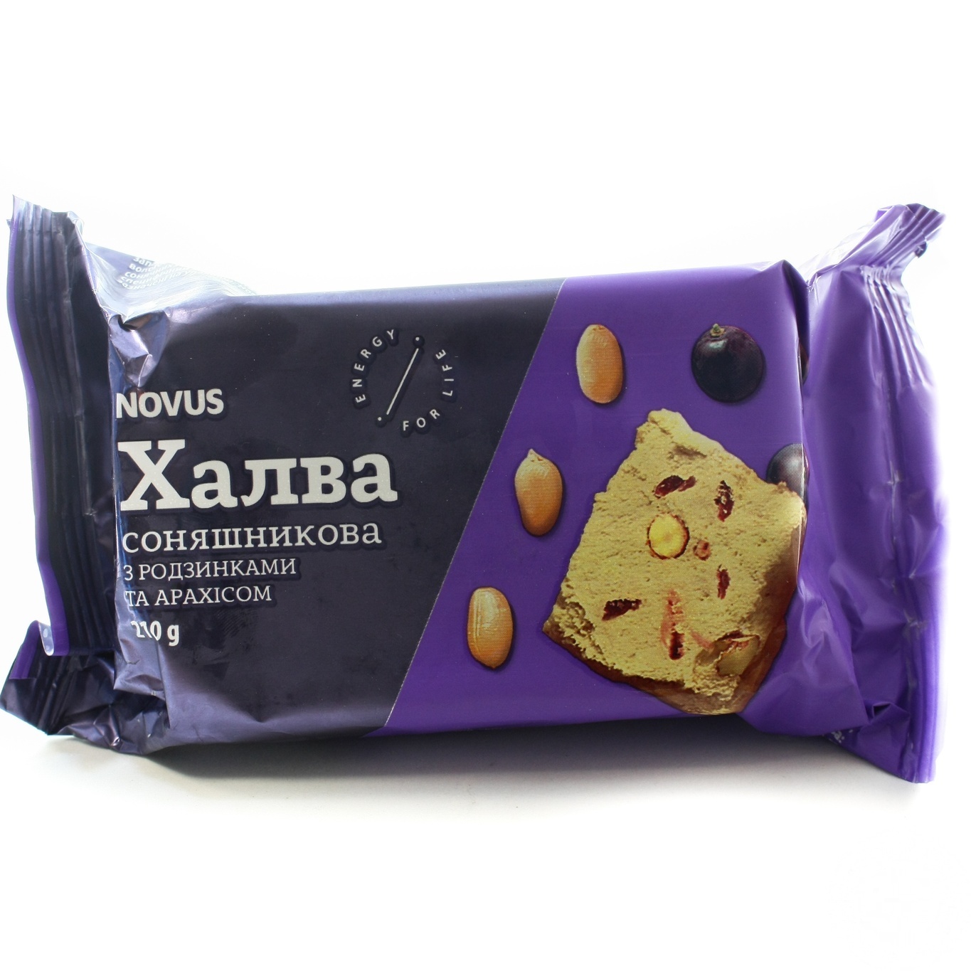 

Халва подсолнечная Novus с изюмом и арахисом 210г