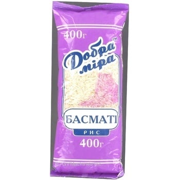 groats basmati dobra mira long grain white 400g polyethylene packaging Ukraine - buy, prices for - photo 2