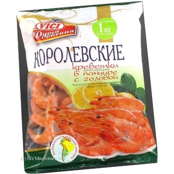 Креветки Vici Душа океана Королівські в панцирі з головою варено-морожені 1кг купити, ціни на МегаМаркет - фото 2