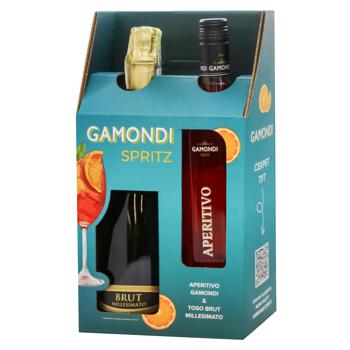 Gamondi Spritz Set Aperitivo Wine Drink 13.5% 1l + Toso Millesimato White Brut Sparkling Wine 12% 0.75l - buy, prices for COSMOS - photo 1