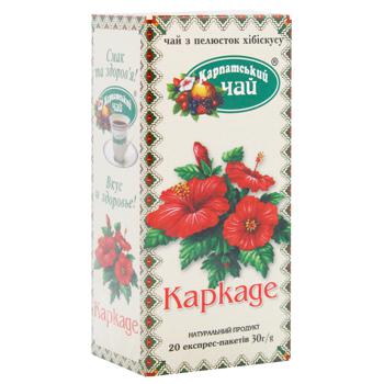 Чай квітковий Карпатський Чай Каркаде 1,5г*20шт - купити, ціни на МегаМаркет - фото 2